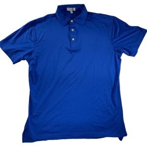 Peter Millar Mens Shirt Medium M Blue Summer Comfort Performance Golf Polo Top